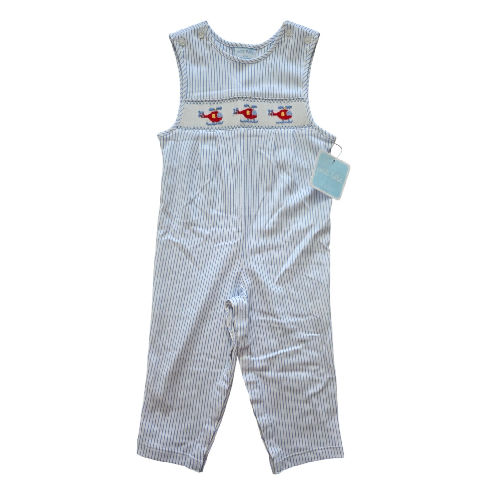 Nwt Petit Bebe Helicopter Longall Blue Size 24 Months